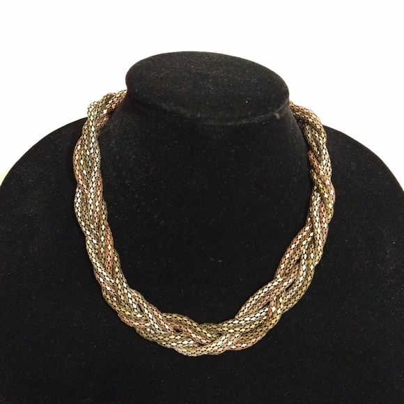 🌹Multi-Color Metal Braided Chunky Necklace - Picture 1 of 3